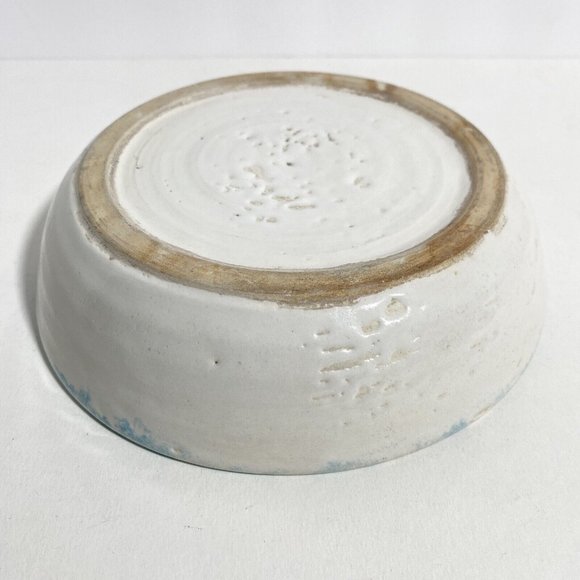 Dan Eash Art Pottery PA Handmade Glazed Stoneware Fish Bowl Pair Set Of 2 7.5in - Picture 13 of 15